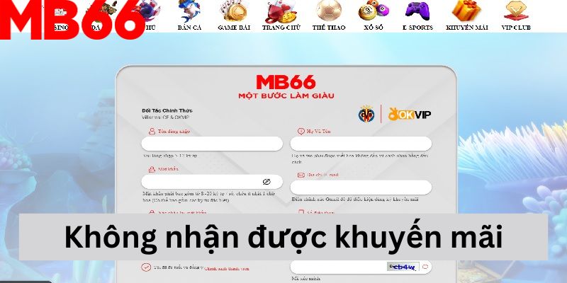 Không nhận được khuyến mãi